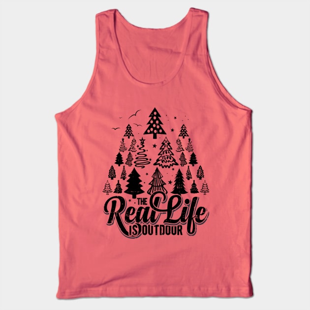 christmas trees mountain outdoor nature hiking gift Tank Top by Keetano